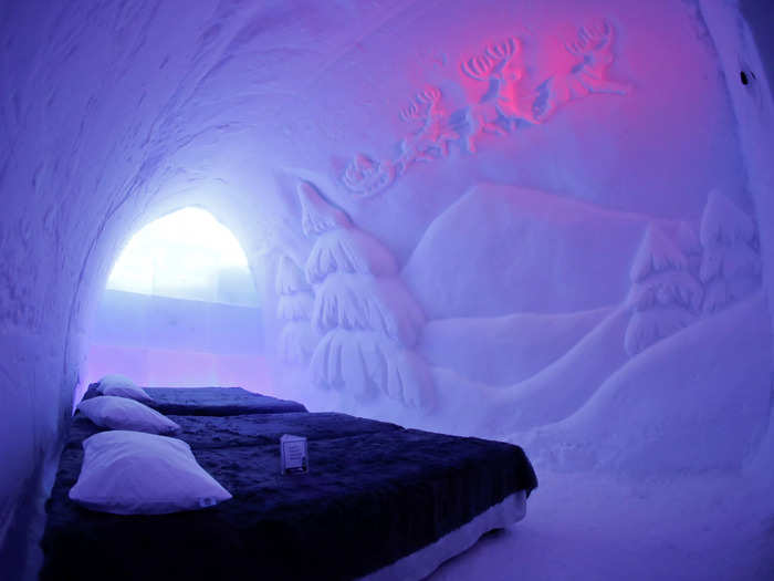 Hardcore snow fans can also book a room at the on-site igloo hotel.