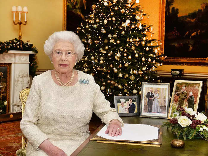 After lunch, everyone tunes in to watch the Queen