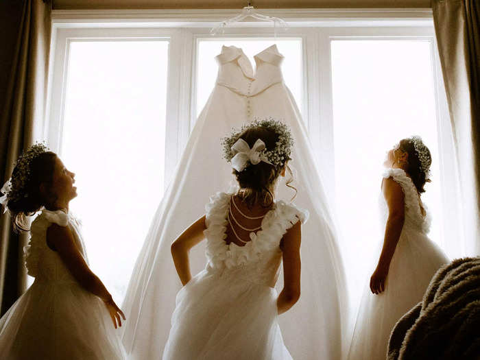 These flower girls gasped at how dreamy this bride