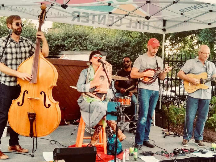 Josh Bell, upright bass player for Tornado Rose