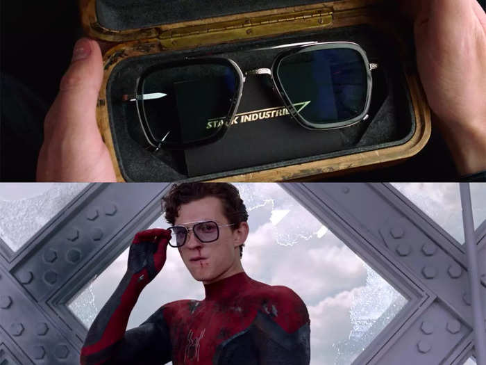 Peter still has the E.D.I.T.H. glasses that Tony Stark created.