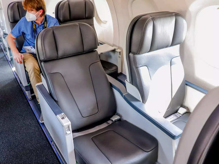 The recline is quite deep given the extra seat pitch offered in the cabin.