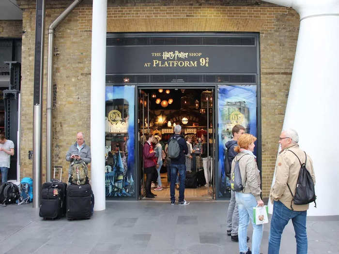 The three Harry Potter stores in England at London Heathrow Airport, London Gatwick Airport, and Kings Cross Station...
