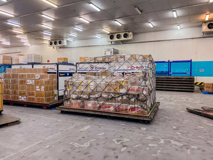 A dual-vendor power supply keeps the air conditioning running and makes these warehouses feel like Antarctica while the sweltering Dubai heat is just beyond its walls. Power outages are rare but in the event that one does occur, a backup diesel generator stands ready to take over to prevent spoilage.