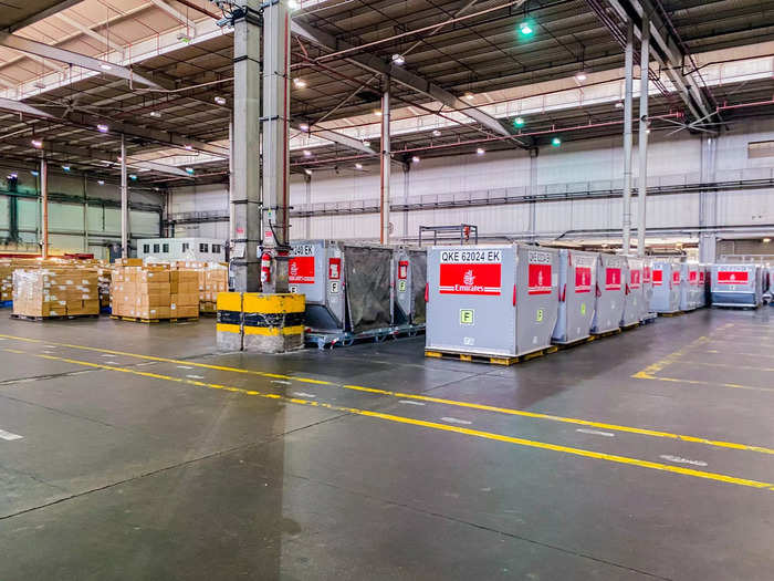 Cargo is then taken from the plane to the cargo facility where it will be temporarily stored until its next flight or taken into Dubai for local delivery. Dubai Airports owns the facility but Emirates SkyCargo is the primary tenant.