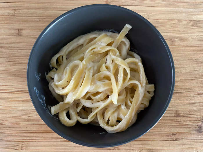 This lighter take on fettuccine Alfredo is one of my favorite dinners.