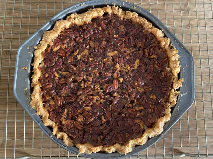 I found a new favorite recipe for pecan pie.