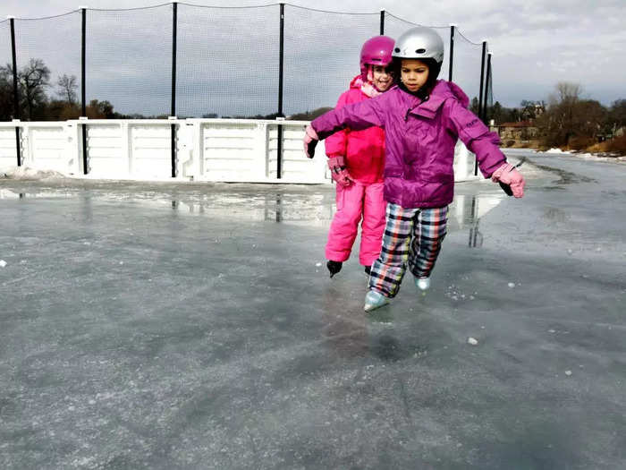 Ice-skating on frozen lakes is way more fun than at indoor rinks.