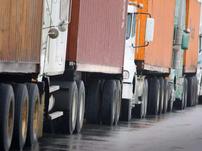 Once a trucker picks up the container, its transported to a warehouse or shipping yard.