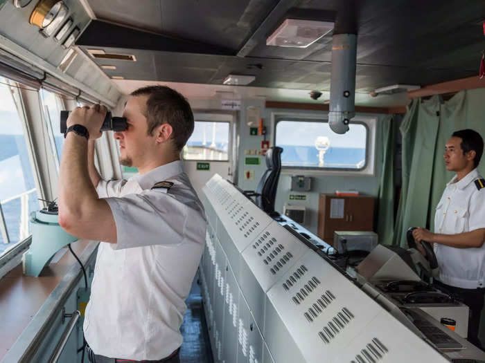 It can take up to 20 days for a ship to travel from major ports in China to Southern California. Meanwhile, its crew see to the everyday needs of the ship, keeping watch and maintaining the ship