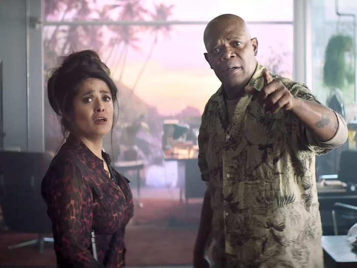 Salma Hayek and Samuel L. Jackson played spouses in the action sequel "Hitman