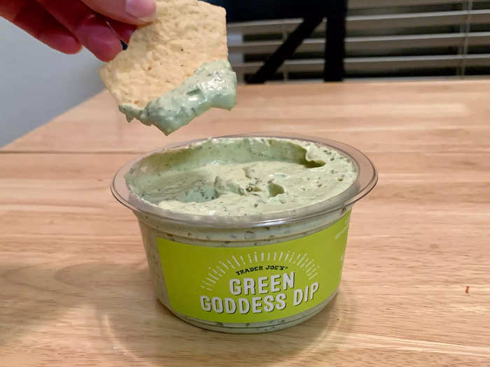 The Green Goddess dip just tastes like a parsley-flavored mayonnaise.