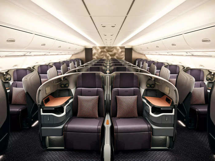 And in business class, center-aisle seats can also act as a double bed when fully flat.