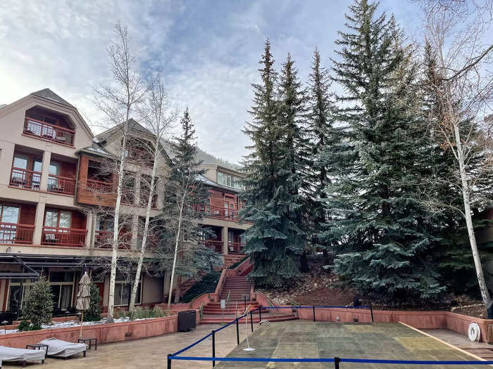 The outside area near the pool was where The Little Nell seemed the most grandiose. The backyard was filled with towering pine and aspen trees.