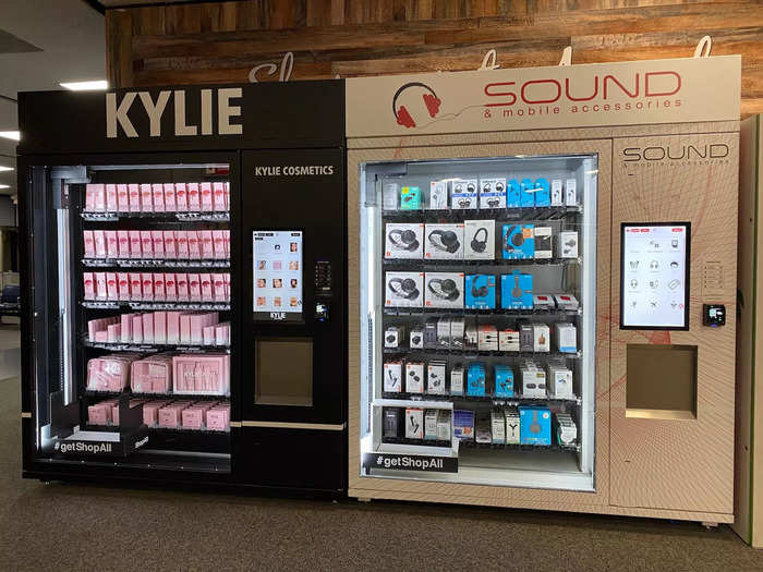 Once at my gate, I laughed upon seeing a Kylie Cosmetics vending machine.