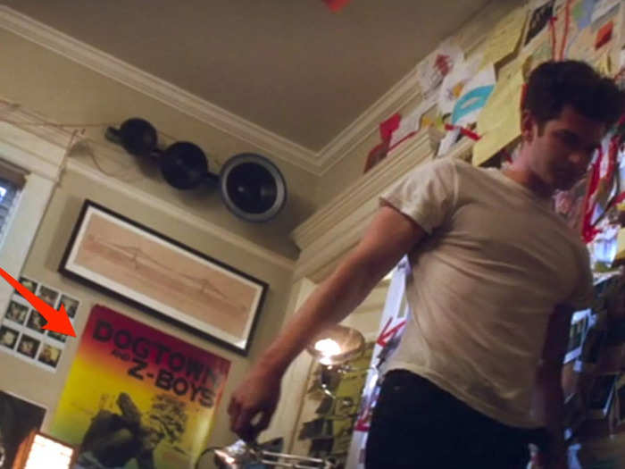 Peter has a poster for the 2001 documentary film "Dogtown and Z-Boys" in his room.