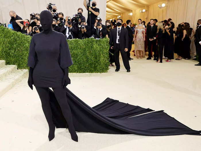 Kim Kardashian wore a custom Balenciaga outfit that covered her entire body — including her face — at the Met Gala in September.