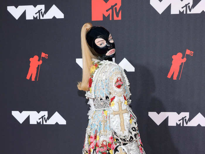 At the MTV Video Music Awards in September, Petras made an entrance in a latex bodysuit that covered everything but her eyes and mouth.