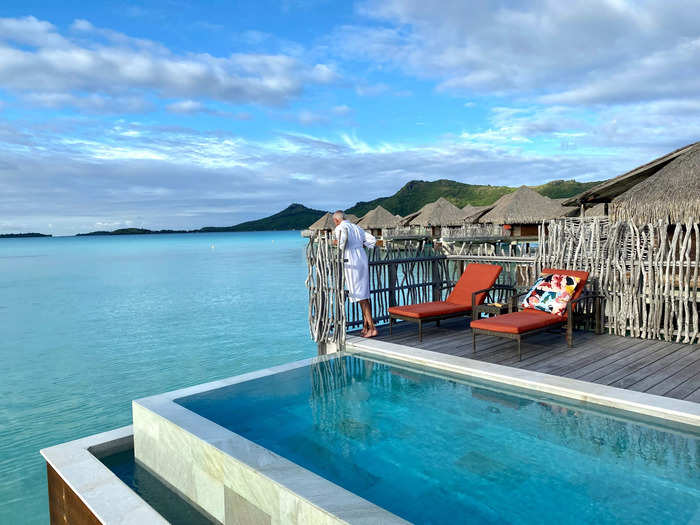 I was upgraded to an overwater bungalow with a plunge pool that was actually four room categories higher than the one I originally booked.