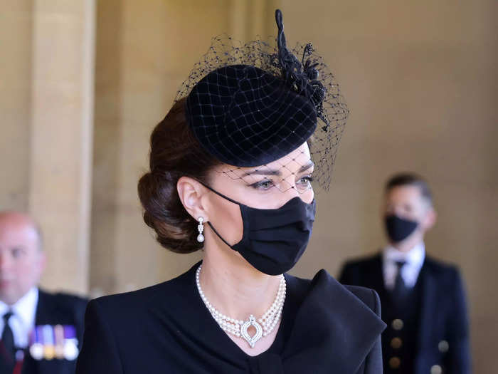 Though a somber occasion, the Duchess of Cambridge looked chic and appropriate at the funeral of Prince Philip in April.