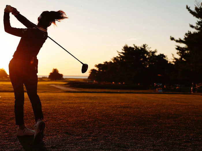 October 2: Jennifer Chang hits her tee shot on the 1st hole during the second round of the ShopRite LPGA Classic at Seaview Golf Club in Galloway, New Jersey.