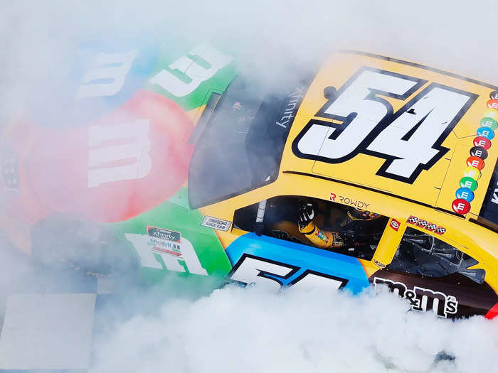 June 19: Kyle Busch, driver of the #54 M&M