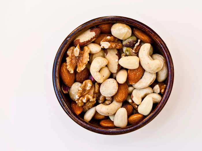 Avocados, nuts, and seeds are filling and high in electrolytes.