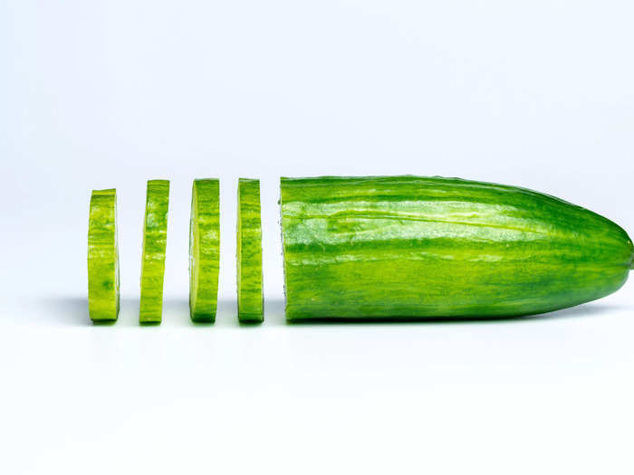 Cucumbers are another hydrating snack option — they contain 96% water.