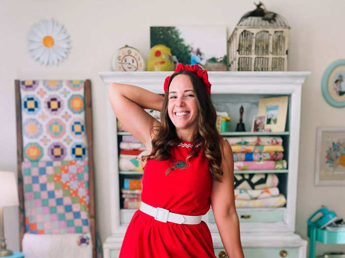 After years of using her sewing skills to make blankets, Caitlin Trantham shifted to transforming thrift-store finds into brand-new outfits.