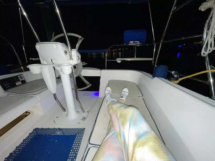 At night, I made use of the sitting area outside on the back of the boat.