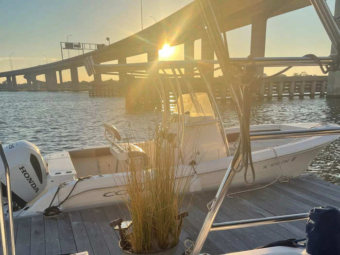 I made it to the boat before dark and got to witness a stunning sunset from the deck.