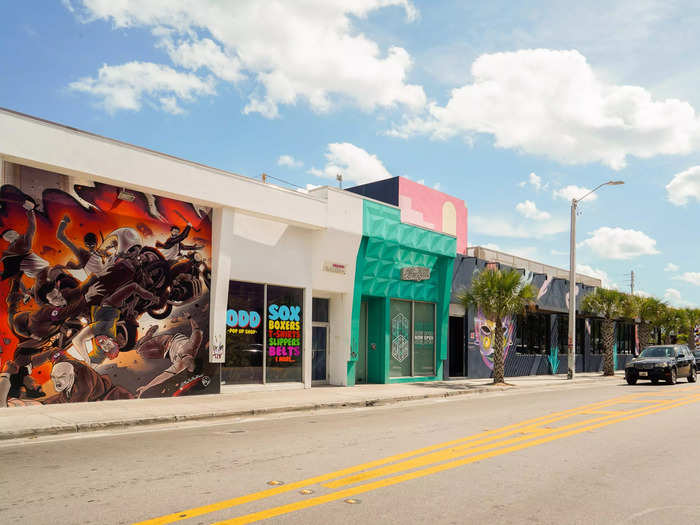 But most noticeable was the fact that Wynwood is like one big outdoor art museum, with bold, colorful murals slathered across every building.