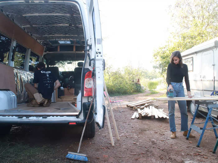 The couple said they spent €3,000, or around $3,400, on materials to renovate the four-meter-long living space themselves.