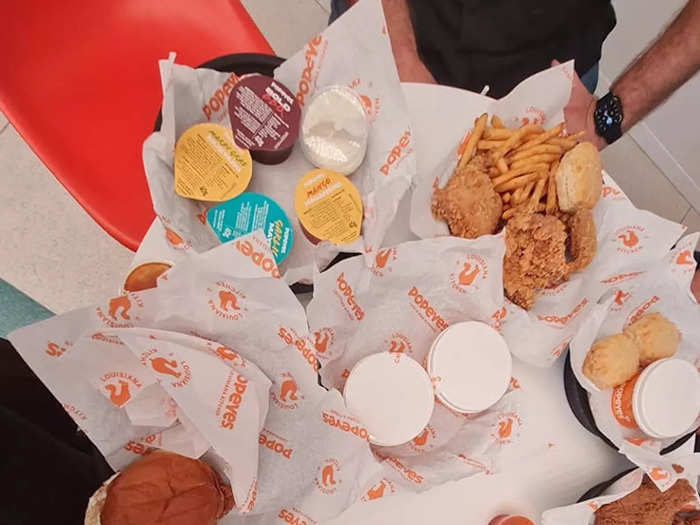 Later, I sat down with Tom Crowley, CEO of Popeyes UK, and Peter Genna, director of product development. They let me sample some of the menu.