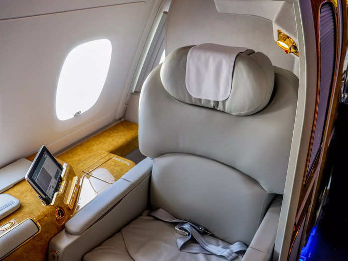 The upgraded first class suites are wider with taller doors that offer additional privacy. Flyers can retreat into the cabin and feel like they are the only passengers onboard the aircraft thanks to closeable doors.