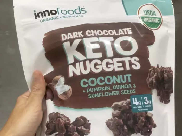 Innofoods dark-chocolate keto nuggets are chocolaty and satisfying.