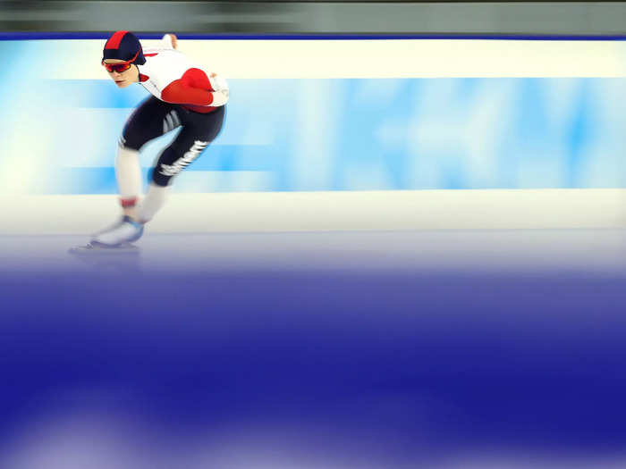 1/30: Nikola Zdrahalova of Czech Republic competes in the 1500m Ladies race during the ISU World Cup Speed Skating in Heerenveen, Netherlands.