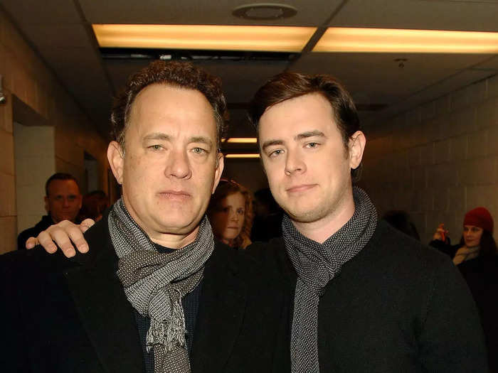 Colin Hanks looked like the younger version of his father Tom Hanks in January 2008. They even matched in black tops and printed scarves at the time.