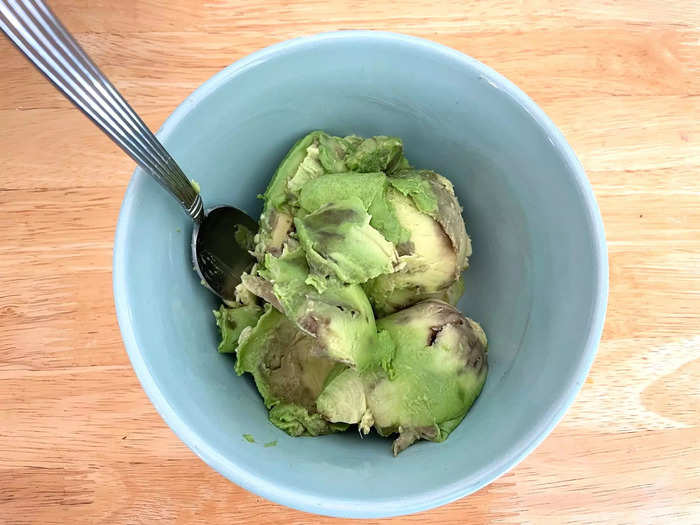 While the bread and prosciutto got going in the oven, I started the avocado mixture.