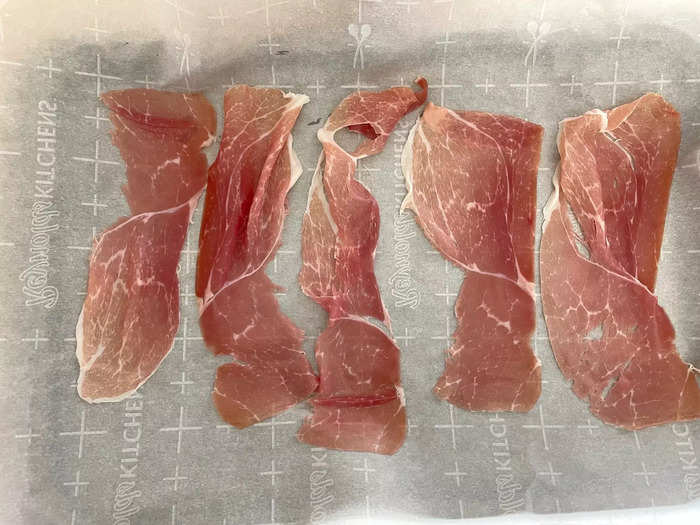 First, I prepped the prosciutto.