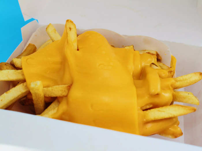 Opening the box to the cheese fries, I was also slightly disappointed.