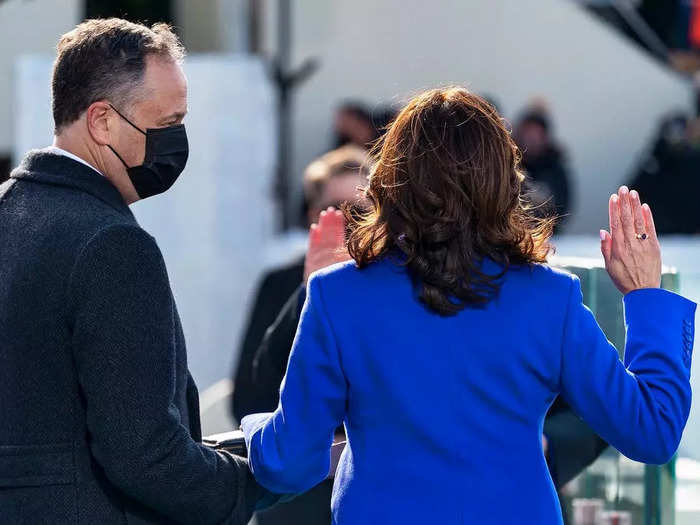 January 20, 2021: Lawrence Jackson photographed Kamala Harris taking the oath of office.