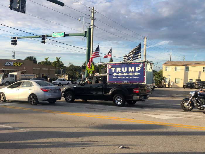 I talked to supporters while we waited to catch a glimpse of Trump