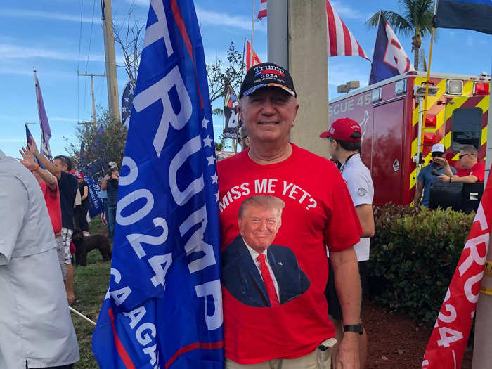 Trump supporters waited for hours to spot the former president