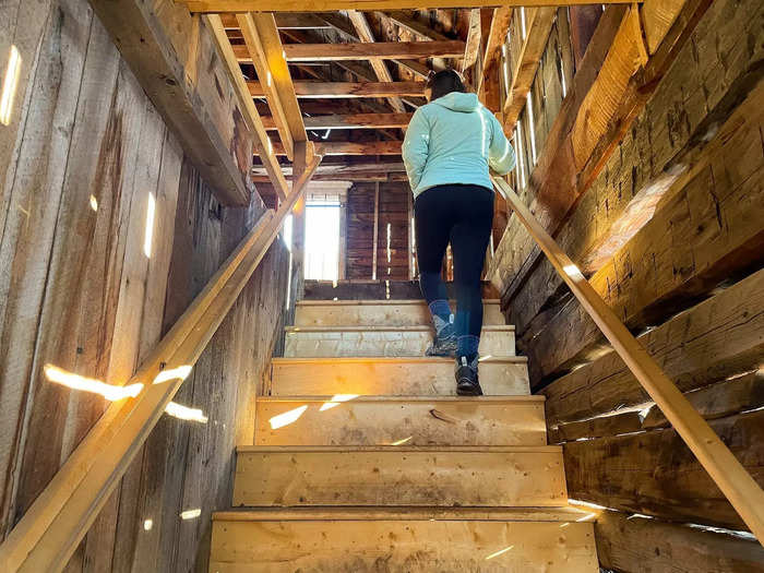 Visitors can climb up to the second story and gaze out into the valley.