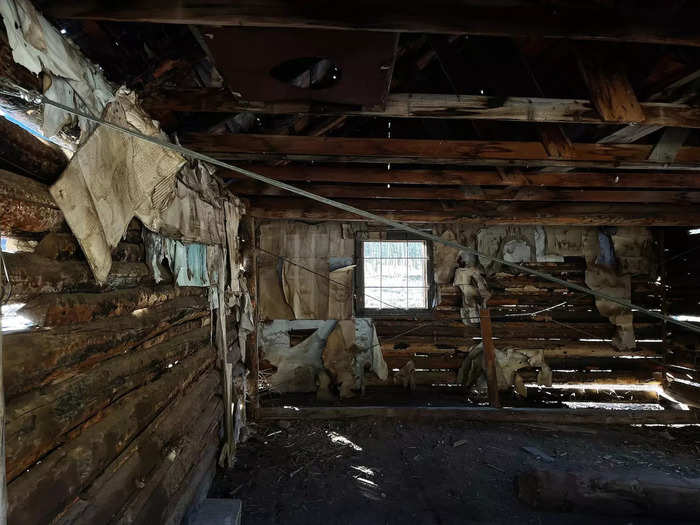 The rest of the abandoned structures sat empty with insulation peeling from walls.