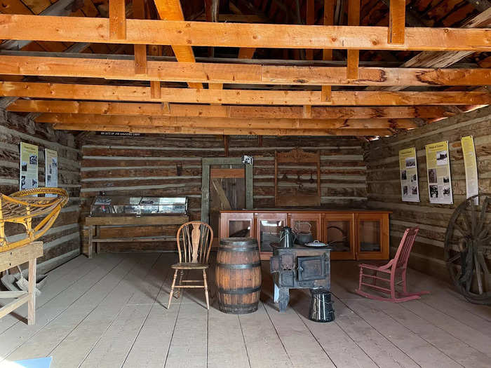 I peered inside the Blue Mirror Saloon, which was locked, and spotted other remnants of the town