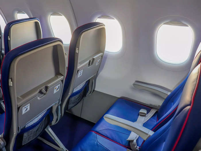 Legroom at each seat is less than 30 inches and seats do not recline.