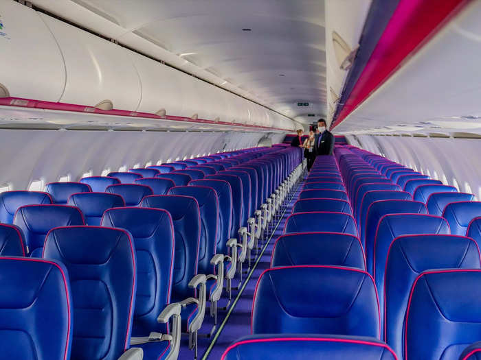The Airbus "Cabin-Flex" configuration that changes the location of exit rows and the layout of service galleys allows for high-density seating layouts like the one employed by Wizz Air.
