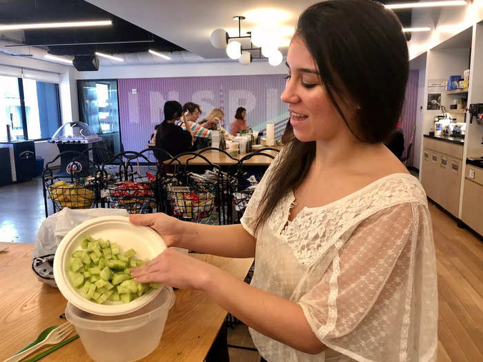 Greek salads are fool-proof, even for an awful cook like me. And it only takes about five minutes to make — all you need is a little space.